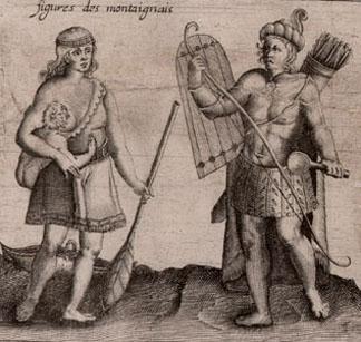 Des Sauvages - The depiction of two Montaignais is a detail from a map in Samuel de Champlain’s 1613 work, Les voyages du sieur de Champlain Xaintongeois ... The JCB Library has made a facsimile of the map available for sale.