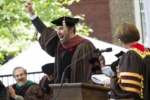 Auctoritate mihi commissa te ad gradum ... - Ben Affleck D.F.A. ’13 celebrates his honorary doctorate.