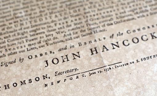 Mistakes happen - One of the John Carter Brown Library’s two printed copies of the Declaration of Independence has the month as “June.”