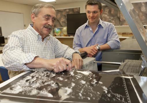 A productive collision - Peter Schultz and graduate student Brendan Hermalyn analyzed data from bits of the Moon’s surface kicked up by a NASA-engineered collision. They found unexpected complexity — and traces of silver.