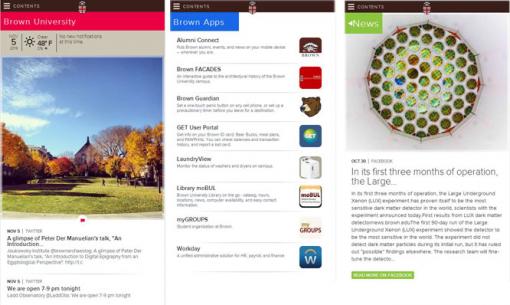 Mobile Brown: Try it out - A new website designed for mobile devices incorporates features suggested by more than 400 Brown students: news, events, directory, even an app to find an empty clothes dryer.