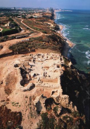 Apollonia-Arsuf - The Crusader Castle collapsed in the 13th century. Large fragments are now on the beach below; some are under ocean water. New computer-assisted techniques will help reassemble and interpret the archaeological record from broken, dispersed, and missing pieces.
