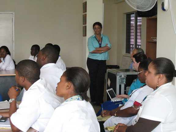 Time in class: During their visit in March, Brown medical educators delivered 10 lectures to Haitian medical students.