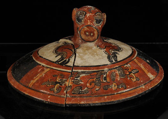 Mayan treasure: Looking into the tomb for the first time, archaeologists saw “an explosion of color in all directions — reds, greens, yellows. ... These items are artistic riches, extraordinarily preserved from a key time in Maya history.”&nbsp;&nbsp;(Credit: Arturo Godoy)