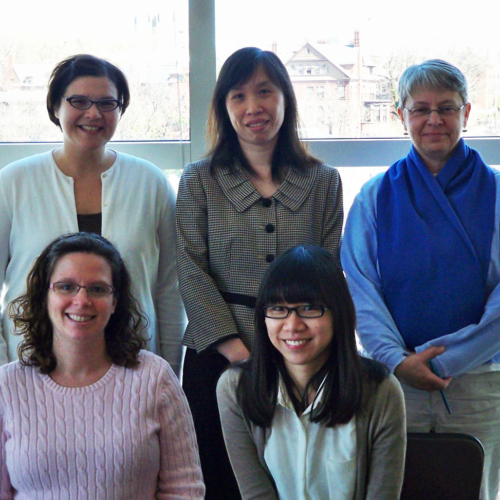 ACRIN Team: Front, from left: Amanda Jain, Melanie YehRear, from left: Helga Marques, Zheng Zhang, Jean Cormack