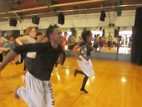 Studies in movement: Dance students at Brown work on a new piece that is informed by themes of cross-cultural understanding, global hunger, gender, materialism, and a broad range of culture and experience.