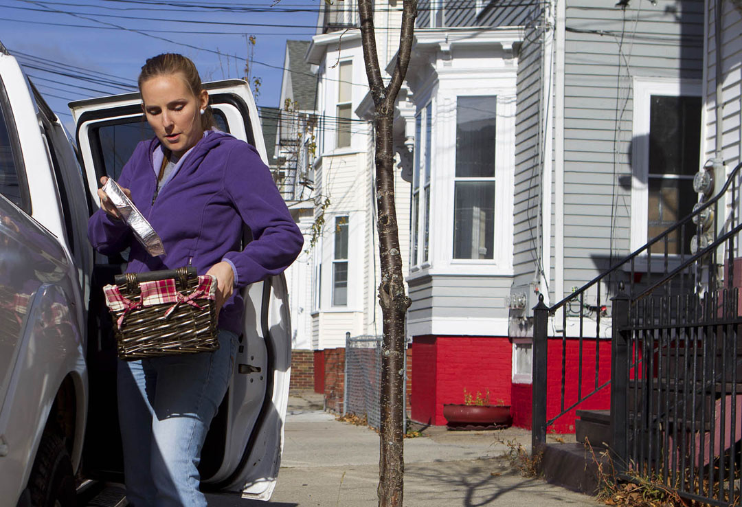 Understanding what makes and keeps a population healthy: In a widely read report, researchers Kali Thomas, a Meals on Wheels volunteer (above), and Vincent Mor found that state investment in meal delivery programs had a significant positive impact on community health. Credit:&nbsp;Mike&nbsp;Cohea/Brown&nbsp;University