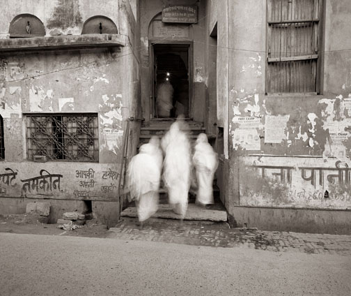 Fazal Sheikh: Bhajan Ashram at Dawn, Vrindavan: Inkjet print, 21¼ x 26. Collection of the artist