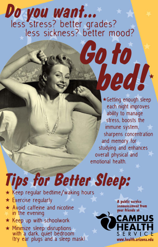 Sound Advice: A campus media campaign at the University of Arizona–Tucson was effective in raising sleep as a health issue and in getting students to sleep better and longer.Credit: University of Arizona