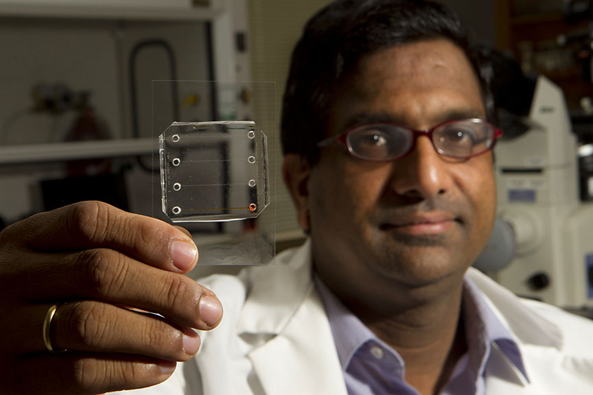 Anubhav Tripathi: “We wanted to make something simple. (This is) a low-cost device for active, on-site detection, whether it’s influenza, HIV, or TB.” Credit:&nbsp;Mike&nbsp;Cohea/Brown&nbsp;University