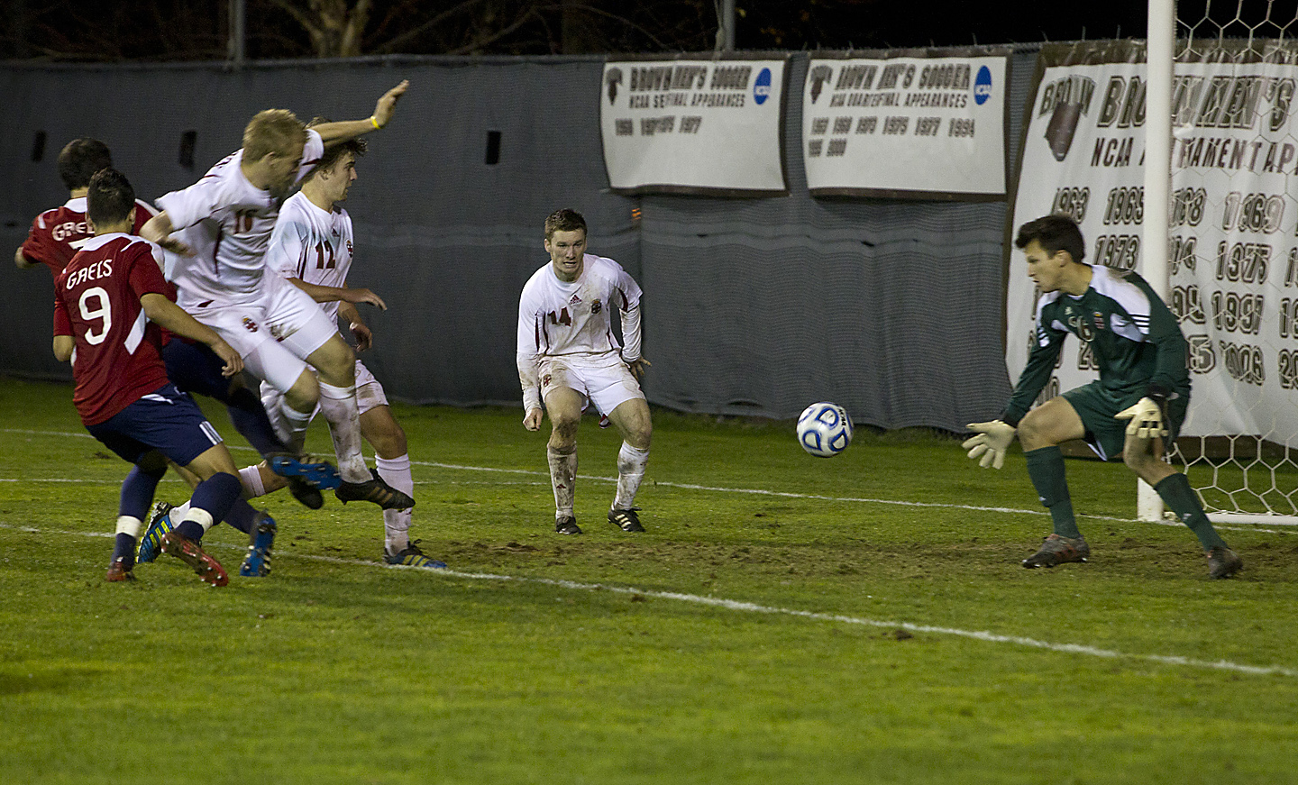 But it was not to be: The ball finds the net; Brown can't stop the game-winning goal at 97:05.