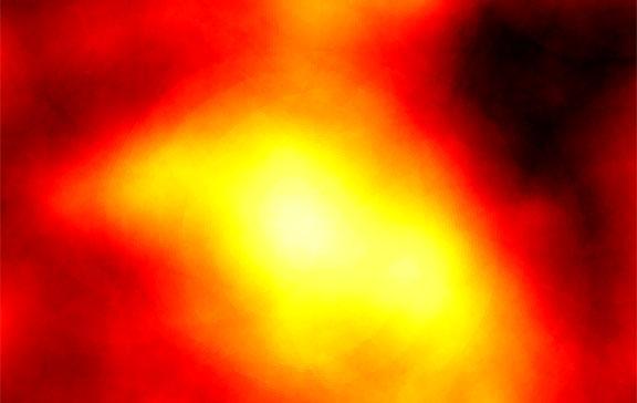 Scientists at Brown, Carnegie Mellon, and Cambridge universities have detected gamma ray emissions from the direction of the galaxy Reticulum 2. Bright areas indicate a strong gamma ray signal coming from the direction of the galaxy, according to the researchers’ search algorithm.