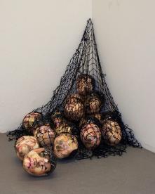 Kwang Choi "Untitled (Spores)," 2016 Net, paper, tape, foam